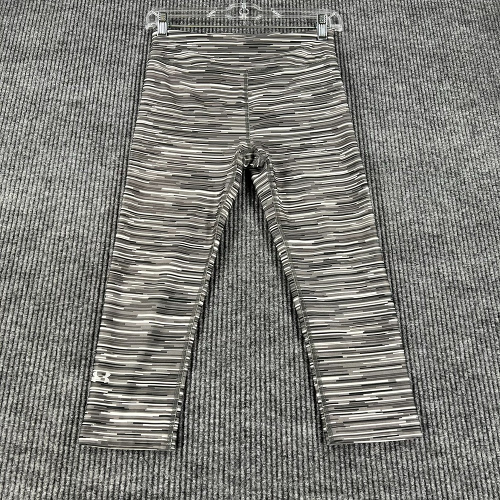 Under Armour Leggings Womens Small Gray Compression Heat Gear Capri Workout